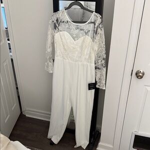 Lulu's White Lace Jumpsuit
